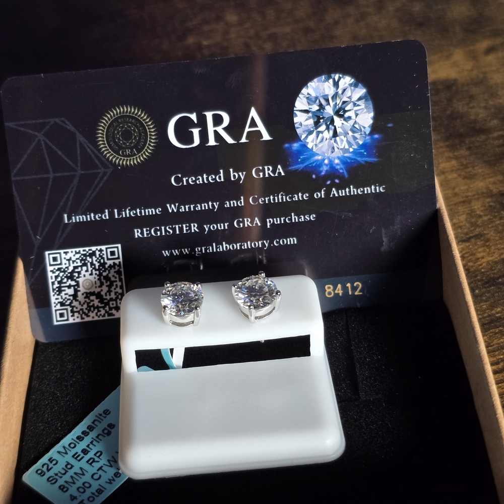 4ct. Moissanite 925 Silver Earrings